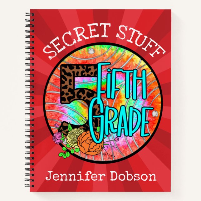 Cuaderno de quinto grado de vuelta al cole (Anverso)