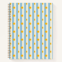 Cuaderno de ráfaga de sol dorada con franja crema