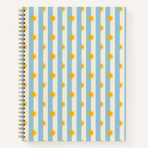 Cuaderno de ráfaga de sol dorada con franja crema
