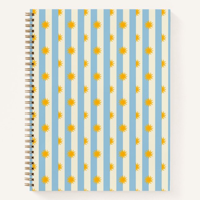Cuaderno de ráfaga de sol dorada con franja crema  (Anverso)