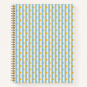 Cuaderno de ráfaga de sol dorada con franja de cre