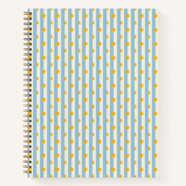 Cuaderno de ráfaga de sol dorada con franja de cre (Anverso)