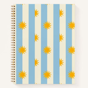 Cuaderno de ráfaga de sol dorada con franja de cre