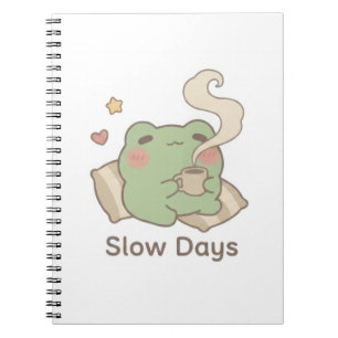 Cuaderno de Rana de Días Lentos   Diario Kawaii Ad