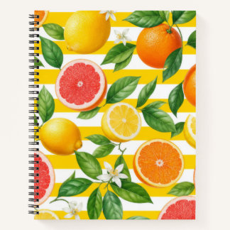 Cuaderno de rayas de cítricos brillantes