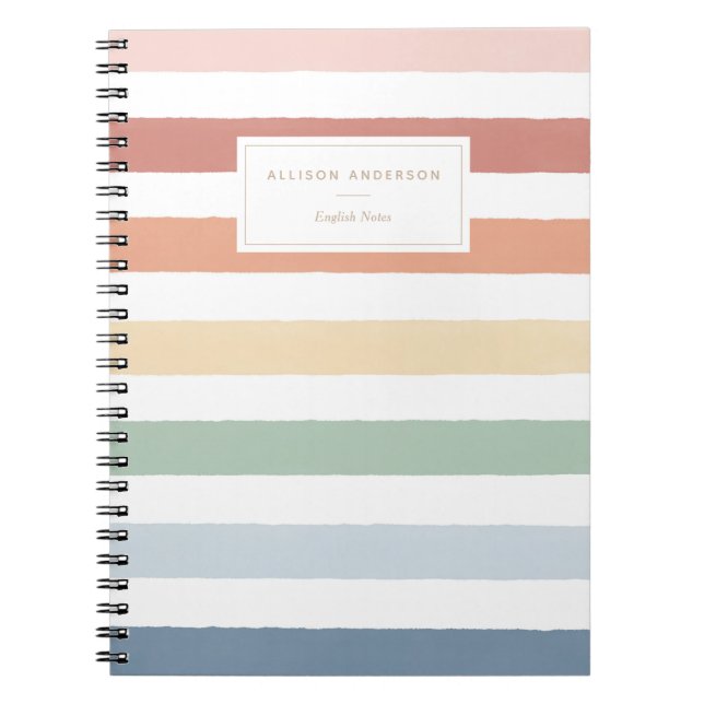Cuaderno de rayas de color arcoiris (Frente)