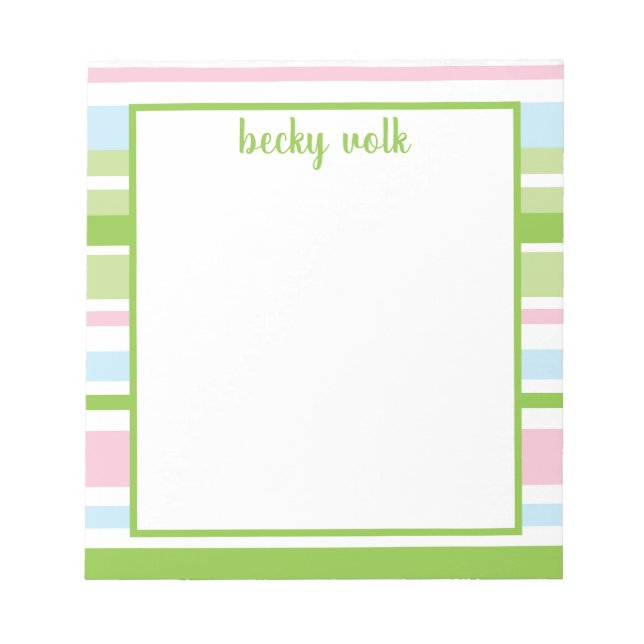 Cuaderno de rayas pastel (Frente)