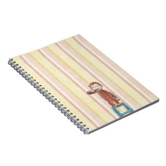 Cuaderno de rayas rosa y amarillo de George el Cur