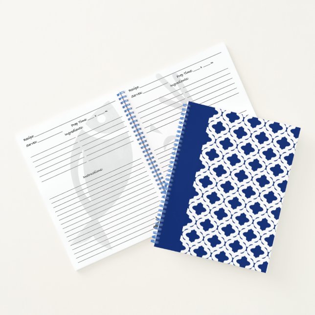Cuaderno de recetas azul clásico (Interior)