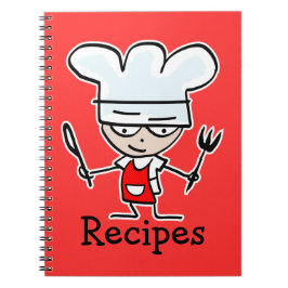 Cuaderno de recetas con un chef personalizado lind