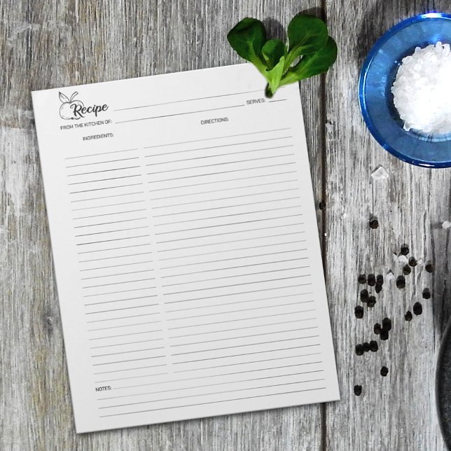 Cuaderno de Recetas Culinarias Minimalista Simple (Subido por el creador)
