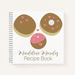 Cuaderno de recetas de comida rosa de Donuts mixto