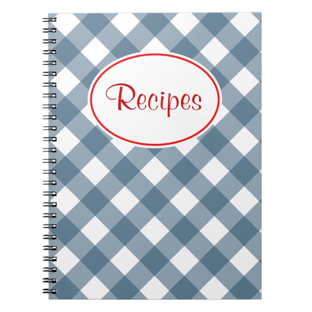 Cuaderno de recetas de cuadros azules (Frente)