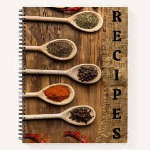 Cuaderno de recetas de cucharas y especias de made