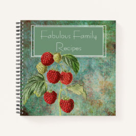 Cuaderno de recetas de frambuesas botánicas
