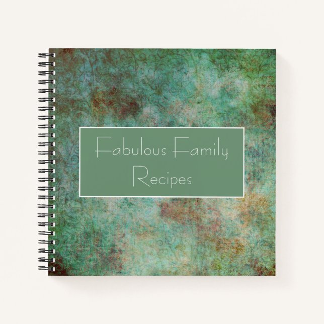 Cuaderno de recetas de mármol rústico (Anverso)