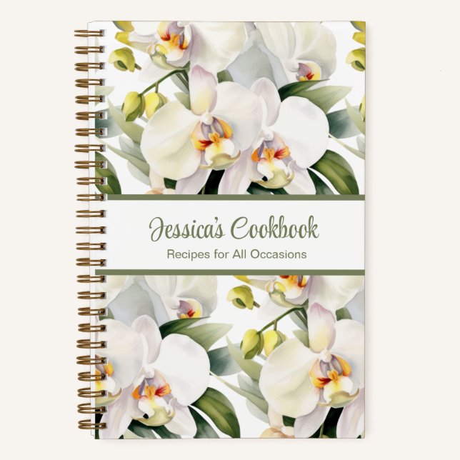 Cuaderno de recetas de orquídeas blancas del libro (Anverso)