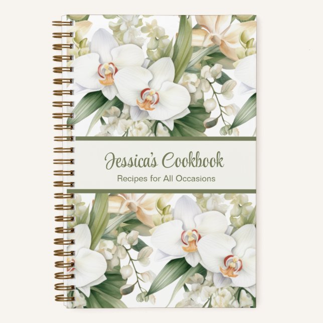 Cuaderno de recetas de orquídeas blancas del libro (Anverso)