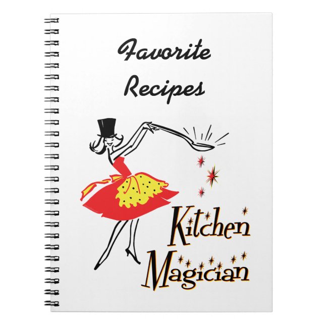 Cuaderno de recetas de Personalizado retro mago de (Frente)