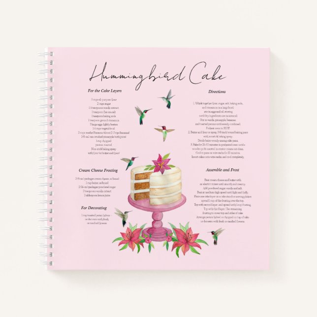 Cuaderno de recetas de tomate de coñac Hummingbird (Anverso)