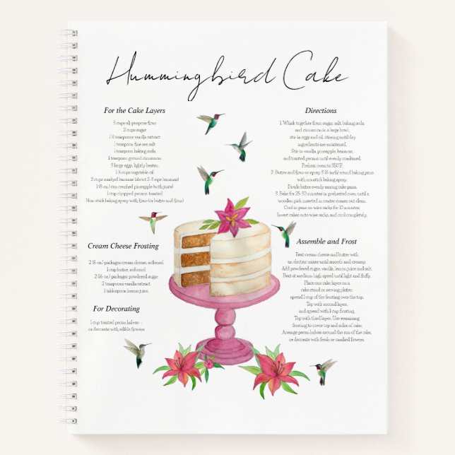 Cuaderno de recetas de tomate de coñac Hummingbird (Anverso)