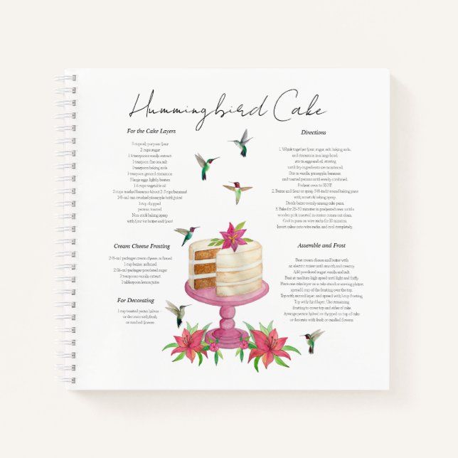 Cuaderno de recetas de tomate de coñac Hummingbird (Anverso)