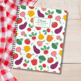 Cuaderno de recetas de verduras felices lindas