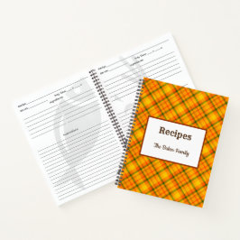 Cuaderno de recetas editable de cuadros retro nara