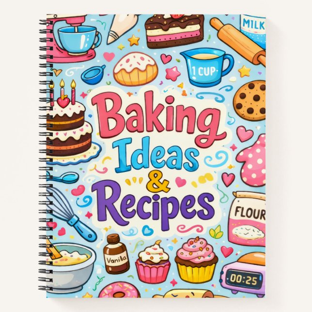 Cuaderno de recetas en blanco divertido y lindo pa (Anverso)