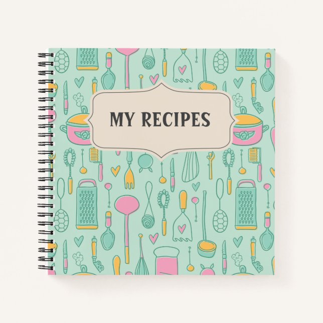 Cuaderno De Recetas En Blanco Para Escribir (Anverso)