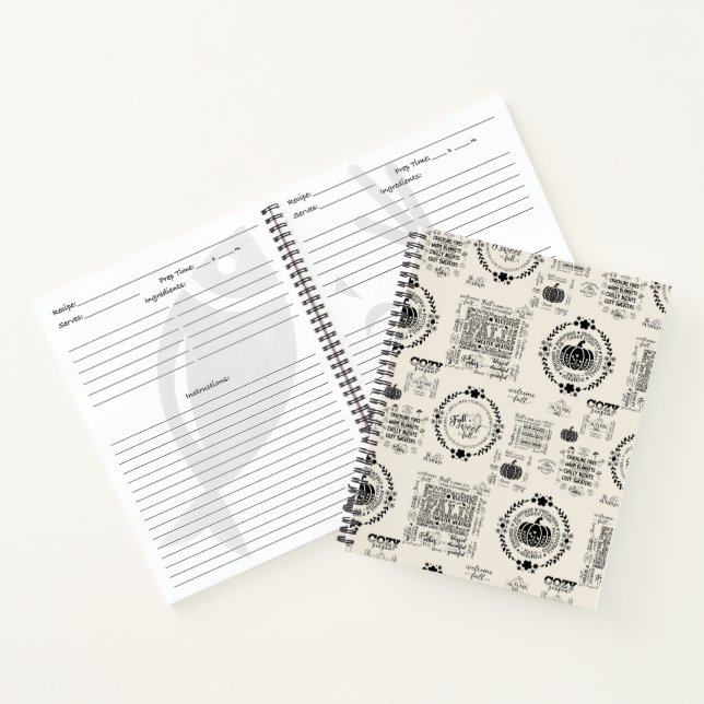 Cuaderno de recetas en espiral Otoño  (Interior)