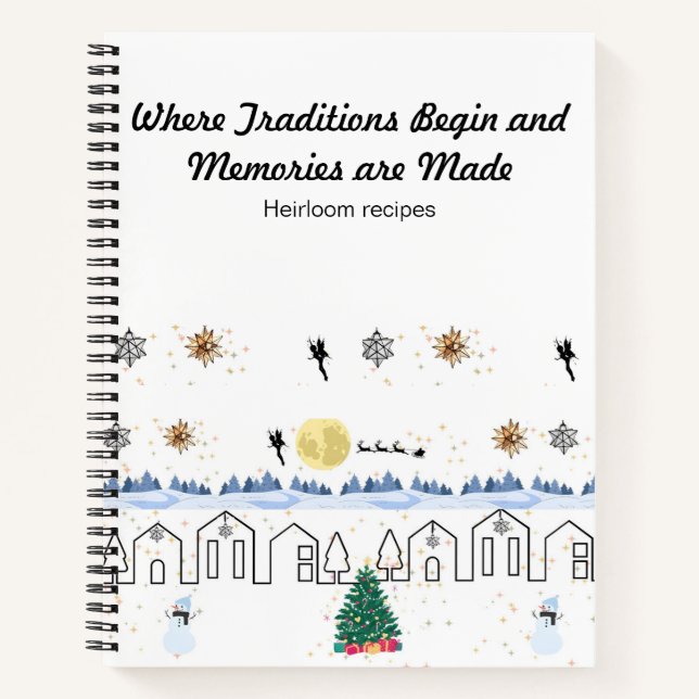 Cuaderno de recetas espirales con temática navideñ (Anverso)