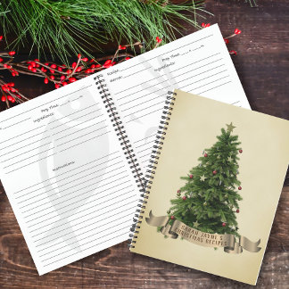 Cuaderno de recetas festivas de árbol de Navidad v