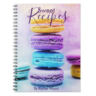 Cuaderno de recetas macarrones con plantilla de no