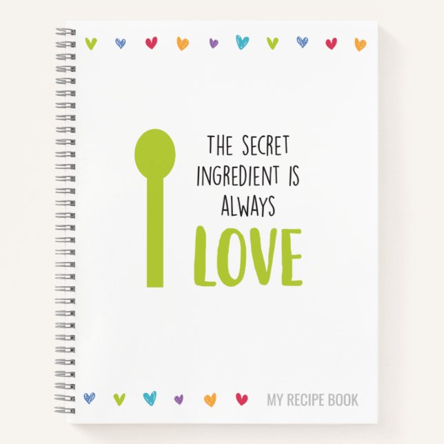 Cuaderno de recetas o Diario en el que escribir re (Anverso)