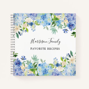 Cuaderno de recetas personalizadas de color de agu