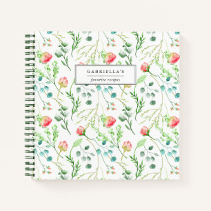 Cuaderno de recetas personalizadas Delicate Blooms