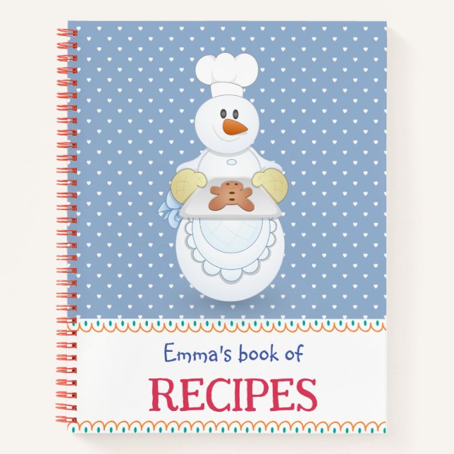 Cuaderno de recetas personalizado del chef Snowman (Anverso)