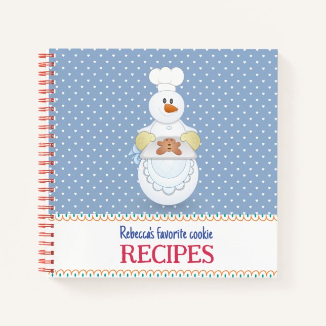 Cuaderno de recetas personalizado del chef Snowman (Anverso)