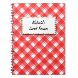 Cuaderno de Recetas Personalizado Estampado Cuadro