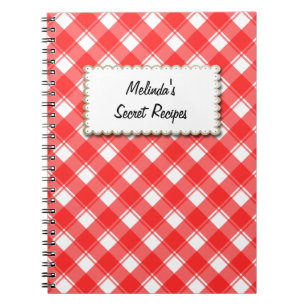 Cuaderno de Recetas Personalizado Estampado Cuadro