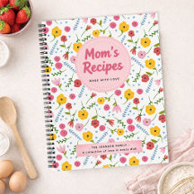 Cuaderno de Recetas Personalizado Floral Recetas d