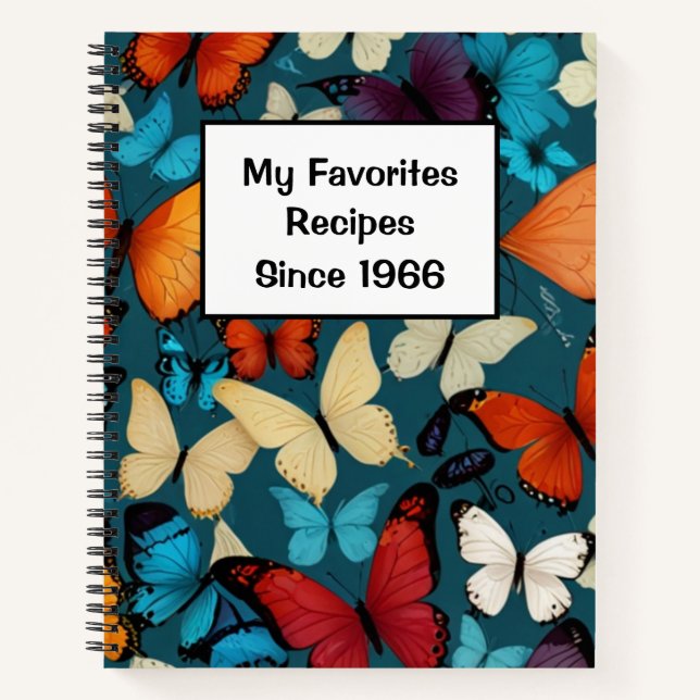 Cuaderno de recetas personalizado vintage moderno (Anverso)