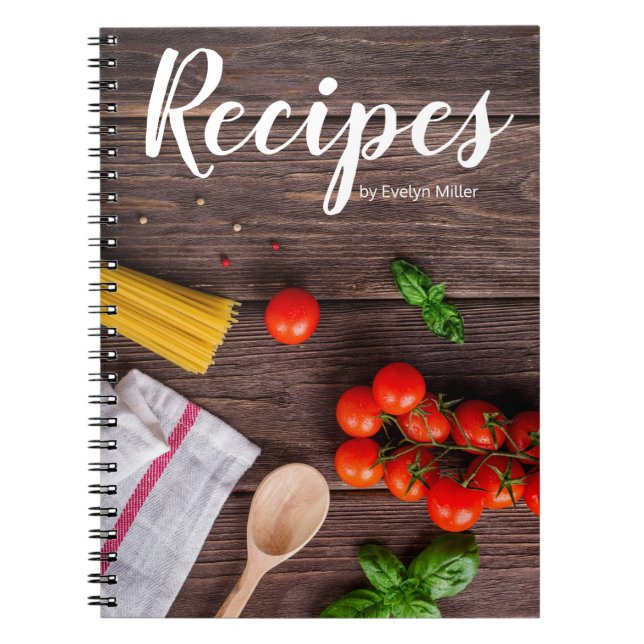 Cuaderno de recetas rústico personalizable (Frente)