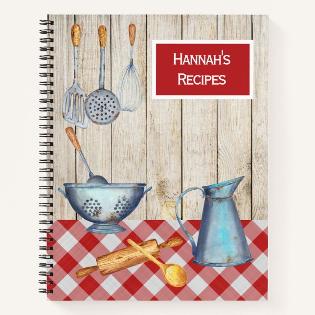 Cuaderno de Recetas Utensilios de Cocina Rústica C (Anverso)