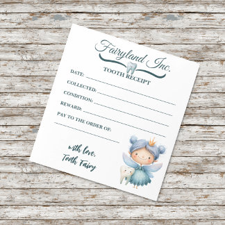 Cuaderno de recibos del hada de los dientes Fairyl