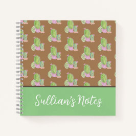 Cuaderno de recordatorio de plantas de cactus acua