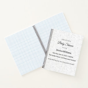 Cuaderno de recuerdo de baby shower elegante