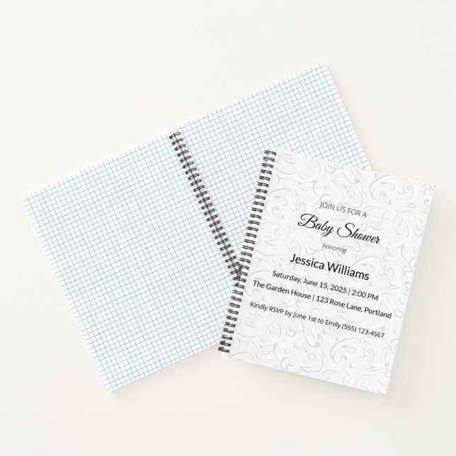 Cuaderno de recuerdo de baby shower elegante (Interior)