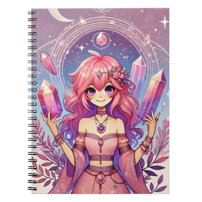 Cuaderno de Reflexiones Radiantes de Aura Crystal (Frente)